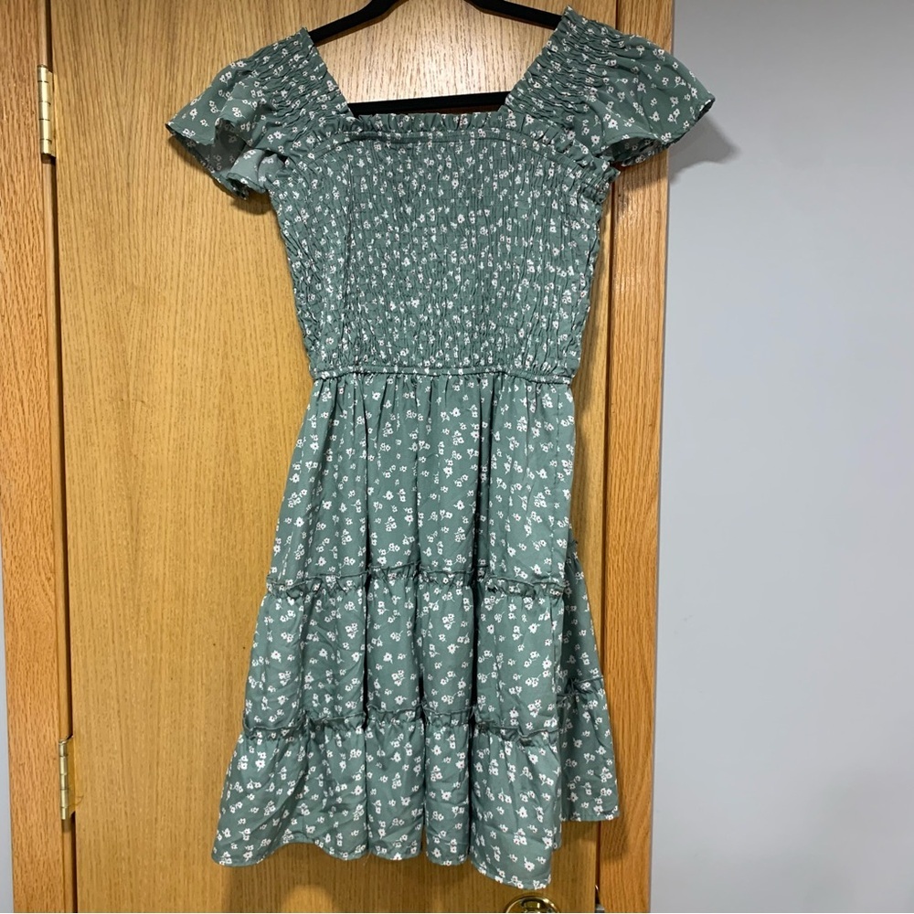 New Glory Green Floral Dress